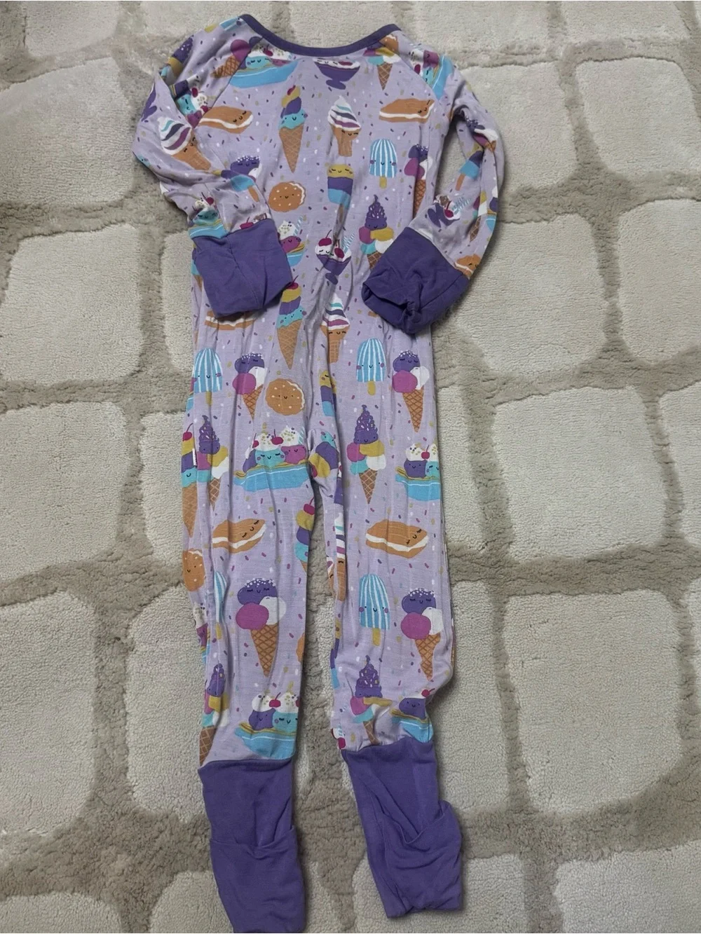 Little Sleepies 6-12 months Ice Cream Zippie Convertible hands and feet. VGUC